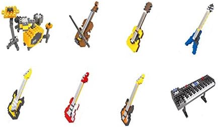 Otulet Diamond Blocks Micro Blocks Small Building Block Set Micro Assembled Blocks - Musical Instruments (with Otulet FREE Brick Separator)