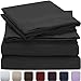 Mellanni California King Sheets Set - 4 PC Iconic Collection Bedding - Hotel Luxury, Extra Soft, Cooling Bed Sheets - Wrinkle, Fade, Stain Resistant (Cal King, Black)