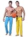 DESMIIT Men's Low Rise Milk Silk Sport Long Pant Front Tie