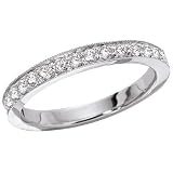 Bead Set Milgrain Trim Diamond Wedding Band .40cttw