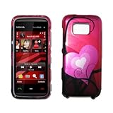Premium Pink Hearts Design Snap-On Cover Hard Case Cell Phone Protector for ....