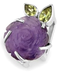 Bonn Bons By Lori Bonn "Everythings Coming Up Roses" Sterling Silver Amethyst and Terbium Rose Slide Charm for Charm Bracelets