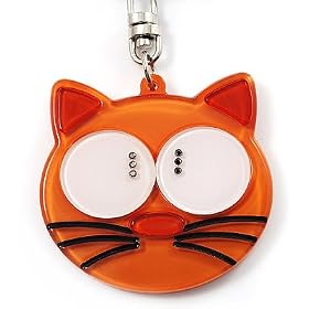 Plastic Funky Cat Key Ring/Handbag Charms (Brown)