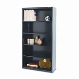 Tennsco Metal Bookcase, 5 Shelves, 34-1/2w x 13-1/2d x 66h, Black