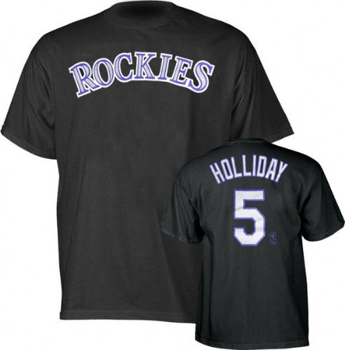 Matt Holliday Colorado Rockies Name and Number Black T-Shirt