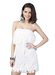 Sexy Strapless Lace Cocktail Polyester Evening Dress/Wedding Party Dress/Mini Dress 