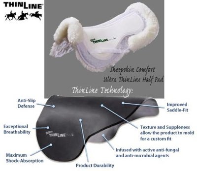 ThinLine Ultra Sheepskin Comfort Half Pad Medium White On Sale