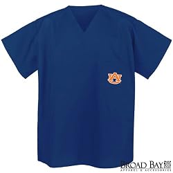 Auburn Scrubs Top Shirt-Size MED- Auburn Tigers For HIM or HER -Officially Licensed NCAA College Logo Apparel For HIM or HER - SEARCH BROAD BAY SCRUB FOR OTHER College Logo Apparel Unique GIFT Ideas for Man Men Woman Women Ladies Nurses