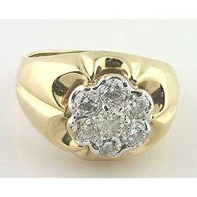 3 Ct Round Cut JK I1 Diamond Mens Ring 14karat Yellow Gold !! Jewerly at Manufacturer's Price !!