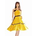 Kleid Kleider f�r Petticoat Petticoats Pettycoat 50er 60er gelb schwarz Gr. 34 - 40 K04
