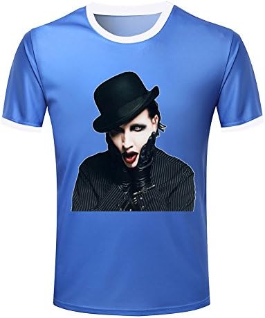 Bravado Men's Marilyn Manson MMTV T-shirt Royal Blue Short Sleeve