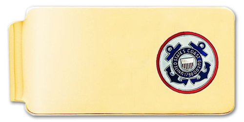 14k 1in Engraveable U.S. Coast Guard Logo Money Clip