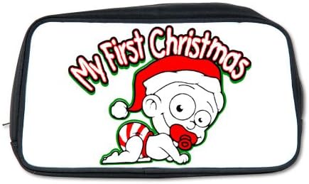 Artsmith, Inc. Toiletry Travel Bag My First Christmas Baby Crawling with Santa Hat and Candy Cane Diaper