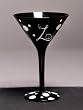 Personalitini - Monogram Black Polka Dot Martini Glass - Z