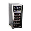 Whynter WC-211DZ 21 Bottle Dual Temperature Zone Wine Cooler, Stainless Steel Trimmed Glass Door with Black Cabinet