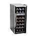 Whynter WC-211DZ 21 Bottle Dual Temperature Zone Wine Cooler, Stainless Steel Trimmed Glass Door with Black Cabinet