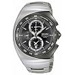SEIKO Men's Stainless Steel Streamline Alarm Chronograph Black Dial Watch. Model: SNAB43
