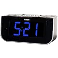 Jensen Interactive AM/FM Talking Dual Alarm Clock Radio - Black/Silver (JCR-290)