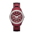 Fossil Damen-Uhren Multifunktion Stella Aluminium Berry Quarz Analog Es2950