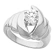 14K White Gold Diamond Solitaire Engagement Mounting - CENTER STONE NOT INCLUDED
