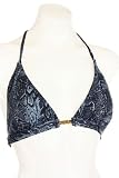 BCBGMAXAZRIA Women's Snake Charmer Print Dark Blue Grey Bikini Top