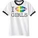 i kiss girls 2 Ringer T-Shirt