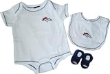 Denver Broncos 3pc Set, Creeper, Booties, Bib 6-9 Month Baby Infant