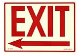 Jessup EG-7520-F-103-RP Exit - Sign with Left Arrow, Red Letters on Photoluminescent Background, 14-by-10-Inch