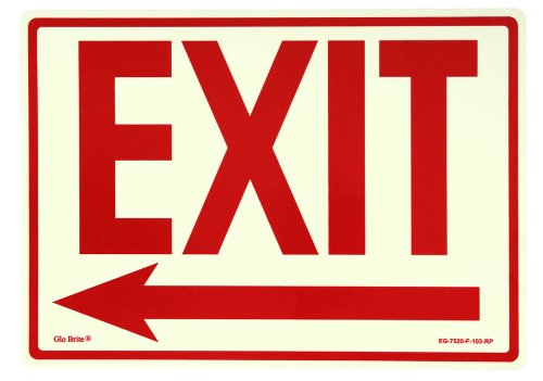SEPTLS397EG7520F103RP - Glow In The Dark Exit Signs