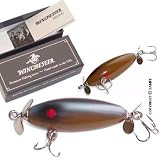 Limited Edition Winchester® Handmade Wooden Mini Fishing Lure, Brown w/ Silver Stripe
