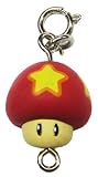 LIFE UP Mushroom ~1.75" Mini Charm Figure - New Super Mario Galaxy 2 Zipper Pull/Charm Series (Japanese Import)IMAGE