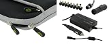 4n1 Combo - MSI U100-013US 10.1-Inch AC and DC Adapter Charger - Home / Car / Airplane (Invisible Zipper Dual-Pocket - Black)