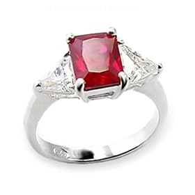 Jewelry - Sterling Silver Ruby CZ Ring by Eternal Sparkles