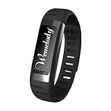 Wemelody Wristband Waterproof Bluetooth Smart Sports Watch Bracelet for iPhone and Android With Pedometer Ringing Reminder Anti Lost ( Black)