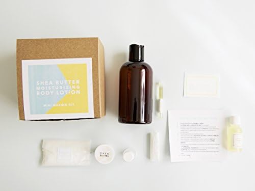 DIY Shea Butter Body Lotion Moisturizing Mini Making Kit - Make a Large Bottle of Body Lotion with Natural &amp; Organic Ingredients