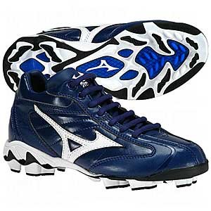 Mizuno Youth 9-Spike Franchise G4 Molded Cleats (Mid) Royal/White 3 1/2