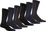 Sakkas Mens Cotton Blend Stripe Pattern Dress And Casual Socks , 6-Pack Assorted