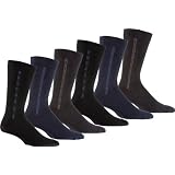 Sakkas Mens Cotton Blend Stripe Pattern Dress And Casual Socks , 6-Pack Assorted
