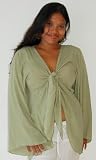 MINT BLOUSE SHRUG TIES BELL SLEEVE BOHO FITS - M L XL 1X - B975A