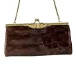 Shiny Brown Leather Vintage Style Handbag Rocker Leather Bag