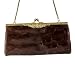 Shiny Brown Leather Vintage Style Handbag Rocker Leather Bag