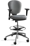 Safco 3442GR Metro Extended Height Swivel/Tilt Chair, 22-33in Seat Height, Gray/Fabric