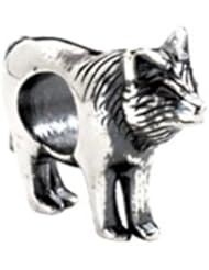Kera Sterling Silver Wolf Bead - Fits Most Pandora Bracelets