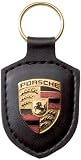 Porsche Leather Crest Keyfob Black
