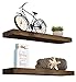 Imperative DÃ©cor Floating Shelves Rustic Wood Wall Shelf USA Handmade | Set of 2 (Dark Walnut, 24