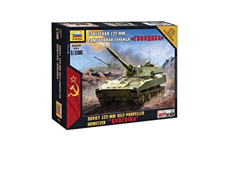 Zvezda Models 1/100 Gvozdika Soviet 122mm Self-Propelled Howitzer Snap Fit
