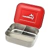 LunchBots Trio Stainless Steel Food Container, Red