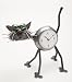 YARDBIRDS Metal STANDING SLEEPY CAT Kitten COLLECTIBLE Clock SCULPTURE Functional Art