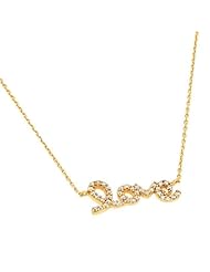 Yellow Gold Plated LOVE Design Sterling Silver Necklace Diameter 20mm*8mm Chain Adjustable 16"-18"