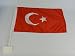 AUTOFAHNE 20x30CM - TÜRKEI NYLON AUTOFLAGGE - AUTO KFZ FAHNE FLAGGE AUTOFAHNE - MIT SICHERHEITS HALTERUNG AUS KUNSTOFF - FENSTER WIMPEL FÜR AUTOFENSTER